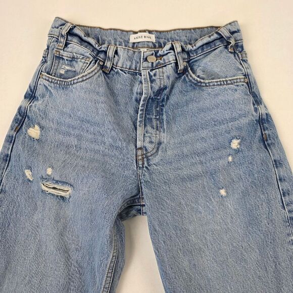 Anine Bing Distresser Button Fly Gavin Jeans Womens‎ Sz 26 Raw Hem - Picture 4 of 16